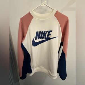 Nike sweatshirt women pink blue white size medium
